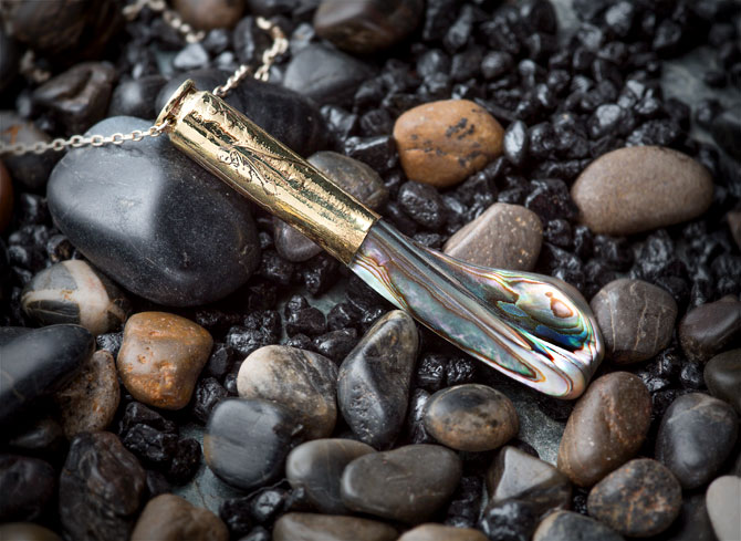 Monterey Bay Abalone bullet shell necklace